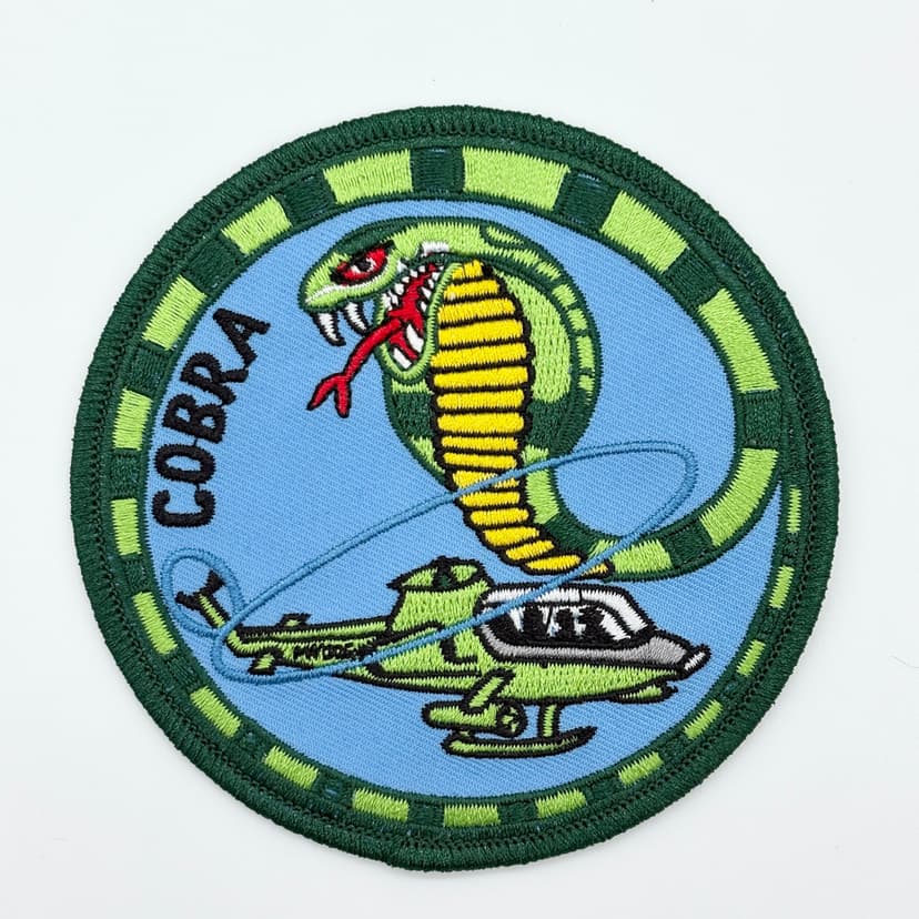 AH-1 Cobra Helicopter Patch – Iron On Backing