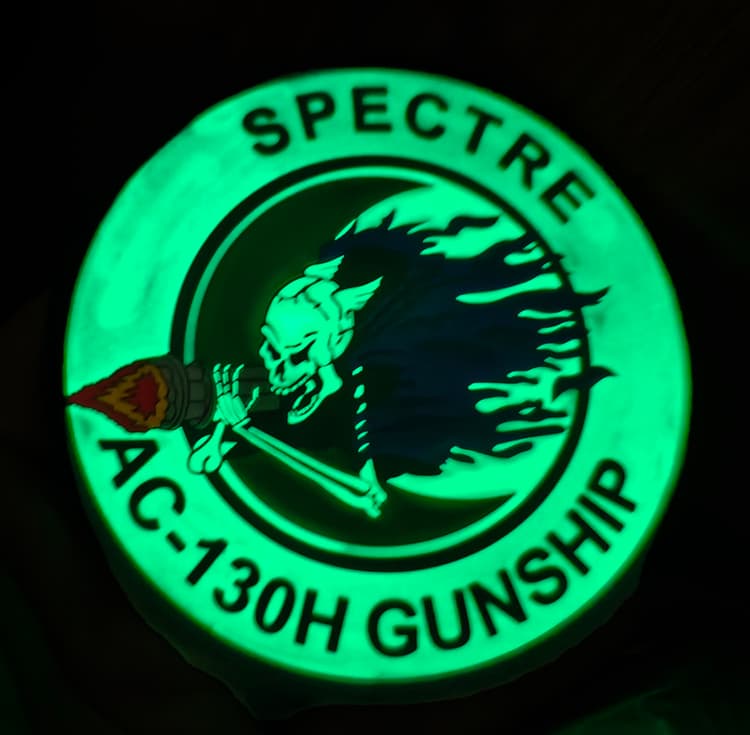 Lockheed Martin AC-130H Spectre Gunship PVC Glow in the Dark Patch