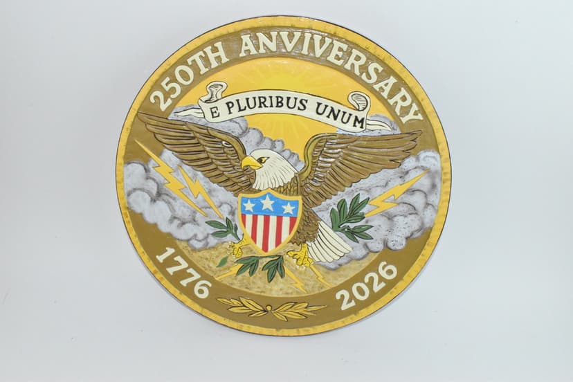250th Anniversary of the United States Plaque, (V2), 14"